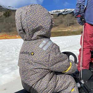 Комбинезон зимний Ducksday "Baby Puck", пирамиды на сером